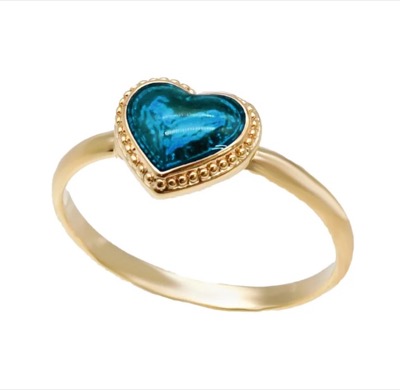 Grosse Glace(グロッセ グラッセ)ゴールドxブルーのハート型リング