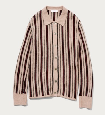 BEAUTY&YOUTH UNITED ARROWS(ビューティー&ユース ユナイテッドアローズ)ベージュxブラウンのストライプカーディガン