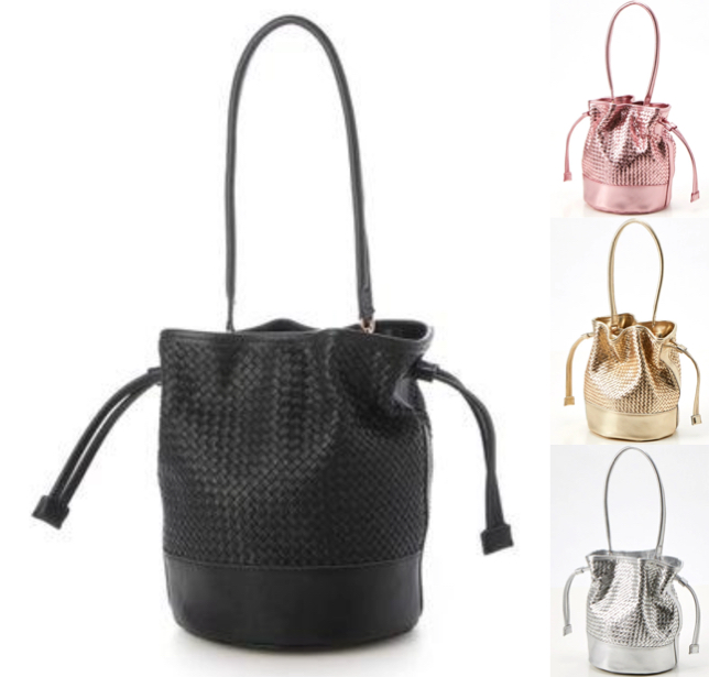 perche(ペルケ)ブラックのレザーメッシュバゲットバッグ