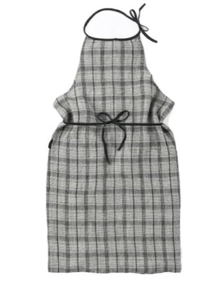 Lino e Lina(リノエリーナ)グレー系のチェック柄エプロン
