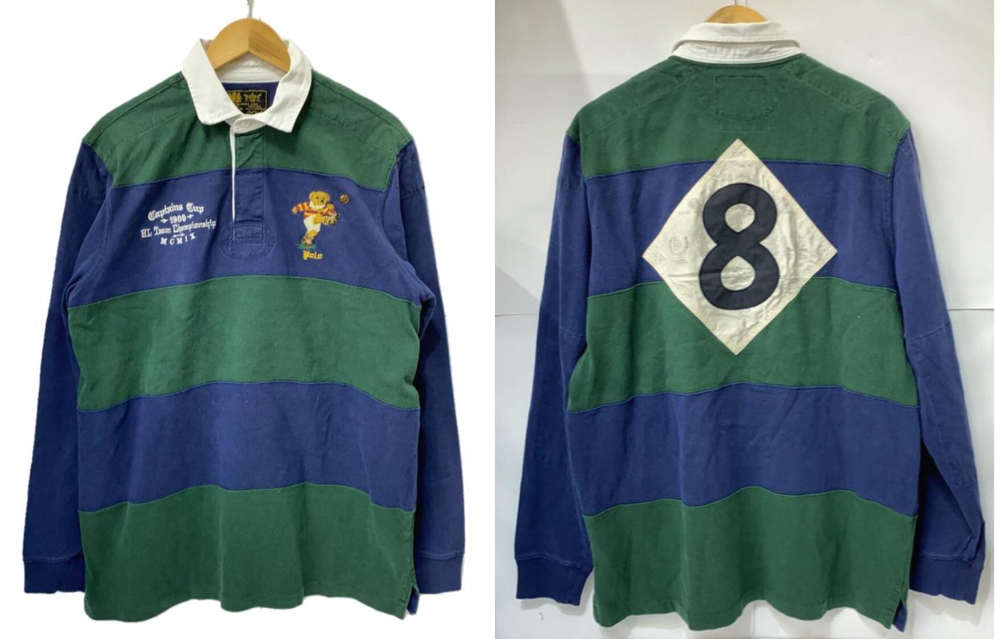 POLO RALPH LAUREN(ポロラルフローレン)グリーンxブルーのボーダーポロシャツ