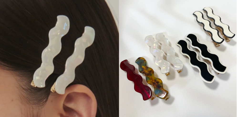 ciite(シーテ)ホワイトのウェーブデザインヘアピン