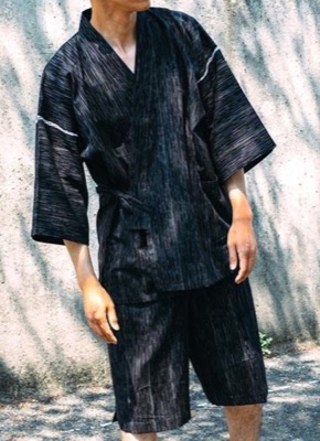 宮田織物ブラックの甚平