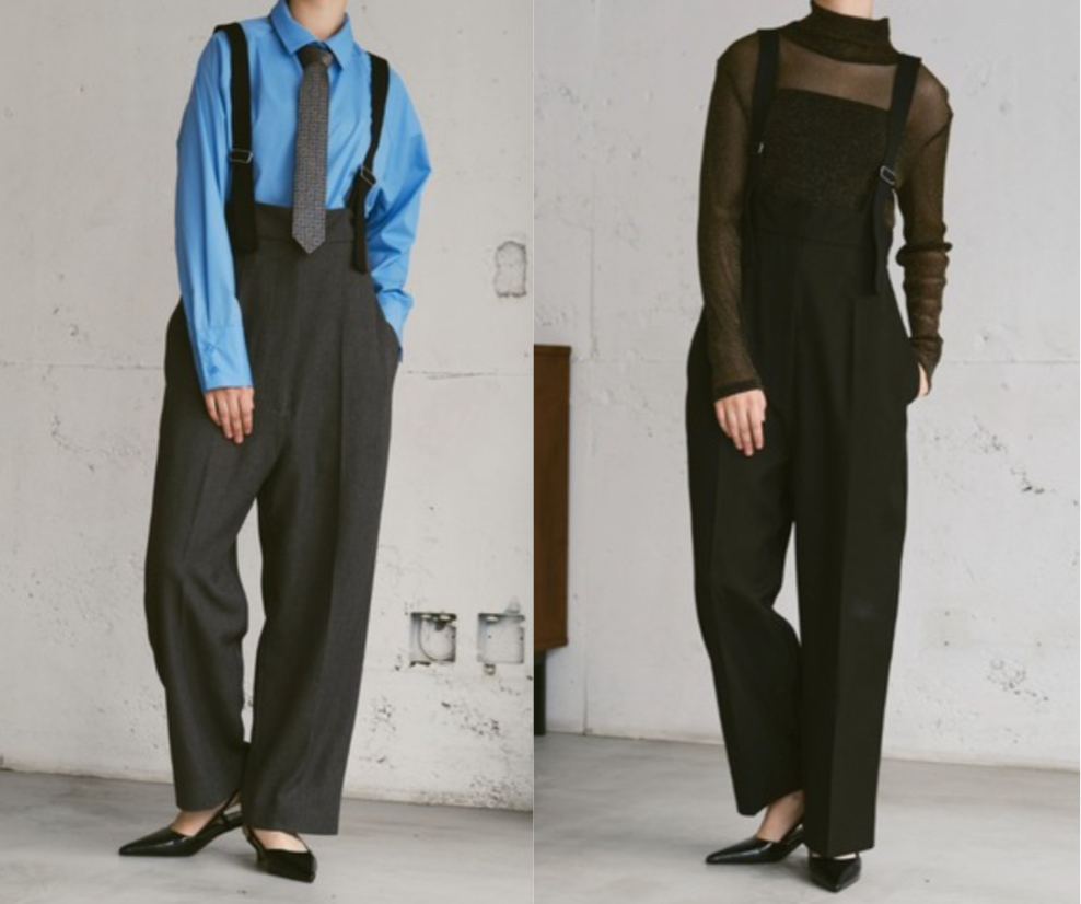 Happy John(ハッピージョン)グレーのサスペンダー付きパンツ