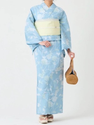 ふりふライトブルーの浴衣