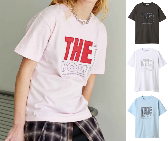 MAISON SPECIAL(メゾンスペシャル)ライトピンクのロゴTシャツ