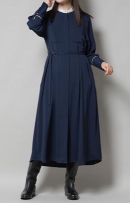 NANO universe（ナノ・ユニバース）ネイビーのバイカラーワンピース