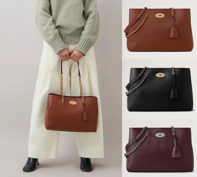 Mulberry(マルベリー)ブラウンのチェーントートバッグ