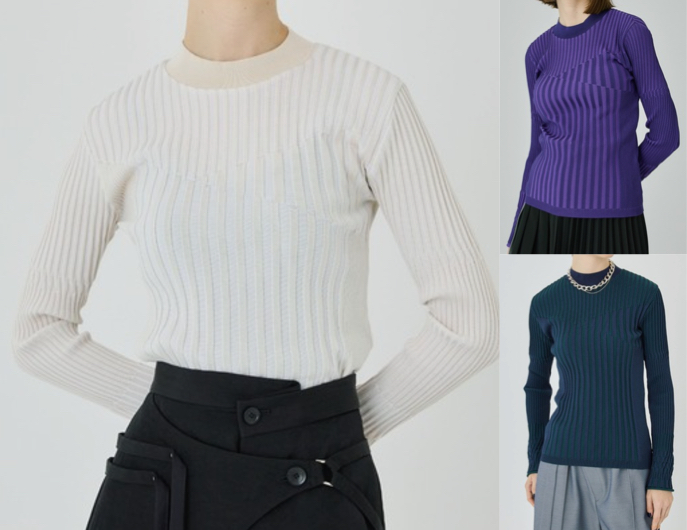 UNITED TOKYO（ユナイテッドトウキョウ）ホワイトのリブニット