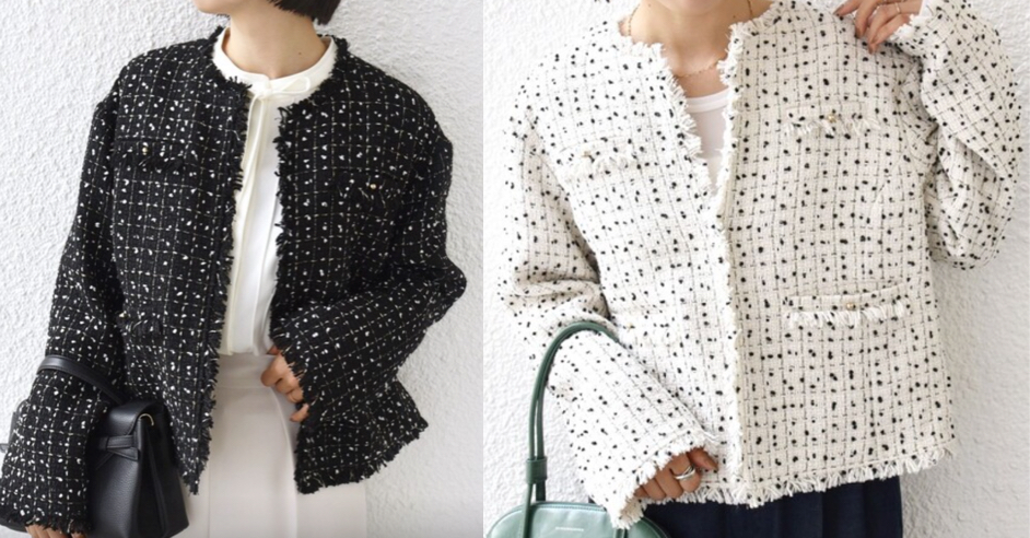 SHIPS（シップス）ブラックのツイードジャケット