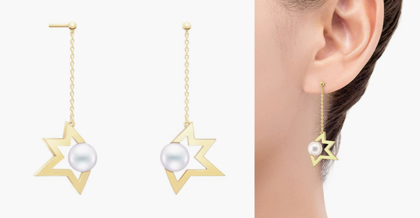 TASAKI揺れるスターデザインピアス