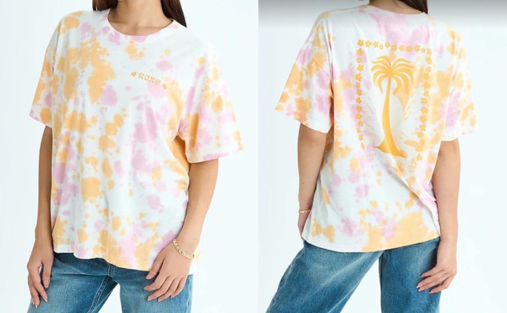 ROXY(ロキシー)ダイタイ柄Tシャツ