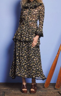 Sister Jane(シスタージェーン)ブラックの花柄ワンピース