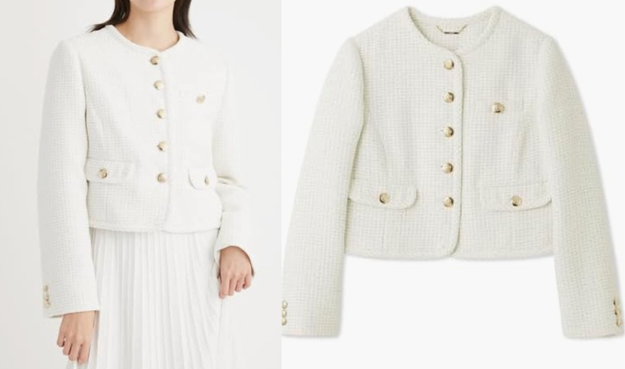 CELFORD(セルフォード)ホワイトのノーカラージャケット