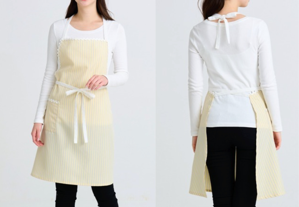 Francfranc (フランフラン)イエローストライプのエプロン