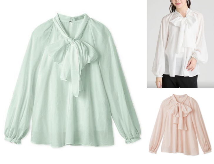 CELFORDライトグリーンのブラウス