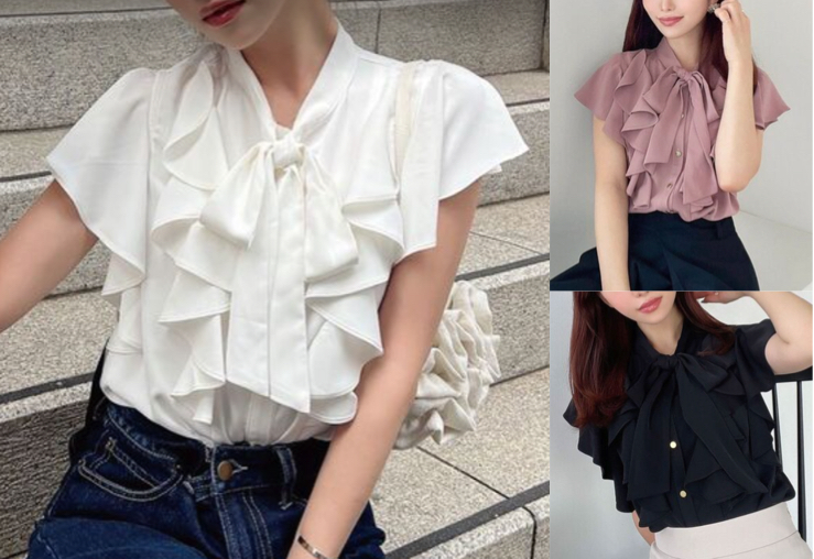 RESEXXY(リゼクシー)ホワイトのフリルブラウス