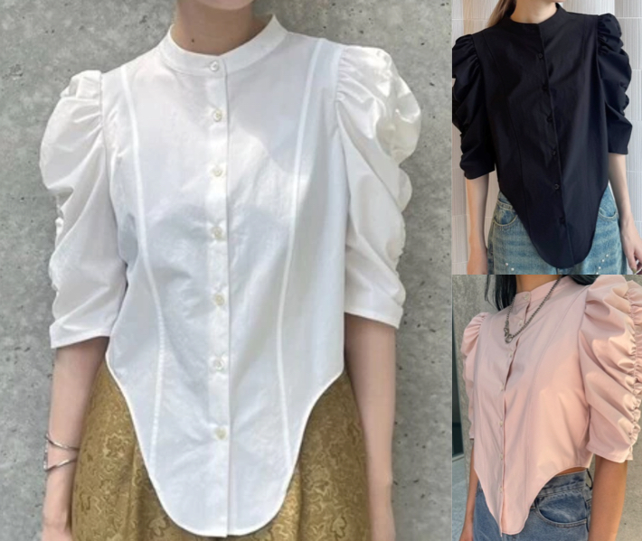 Ameri(アメリ)ホワイトのギャザーブラウス