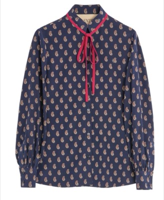 Valentino Garavani(ヴァレンティノ・ガラヴァーニ)ネイビーのペイズリー柄シャツ