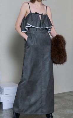 MAISON SPECIAL(メゾンスペシャル)グレーのキャミワンピース