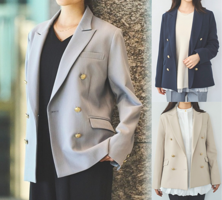 Sirin(シリン)グレーのダブルジャケット