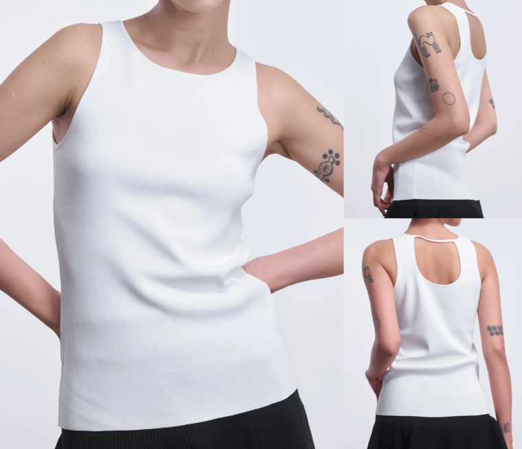 LAEMUSE(ラエミューズ)ホワイトのタンクトップ