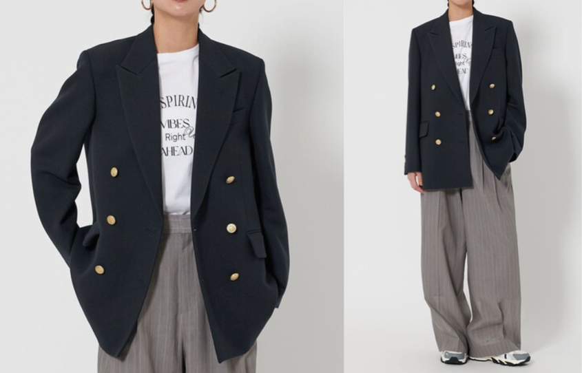 BEAUTY&YOUTH(ビューティ&ユース)ブラックのダブルボタンジャケット