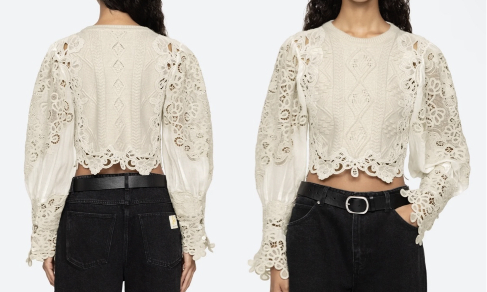 Sea NEW YORK(シーニューヨーク)ホワイトのレースブラウス