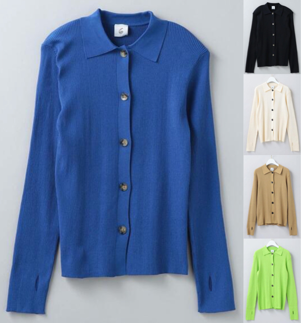 6(ROKU)ブルーのカーディガン