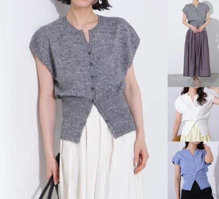 N. Natural Beauty Basicグレーのニットベスト