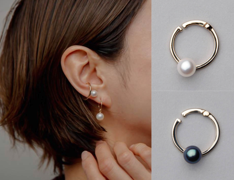 Carina1粒パールのイヤカフ