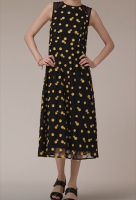 Diagram（ダイアグラム）ブラックの水玉柄ワンピース