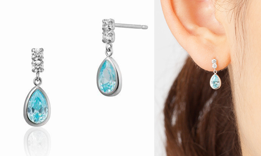 Canal 4℃(カナルヨンドシー)シルバーxブルーのピアス