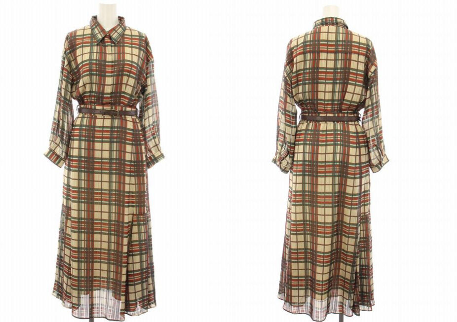 Ameri VINTAGE赤いチェックのワンピース