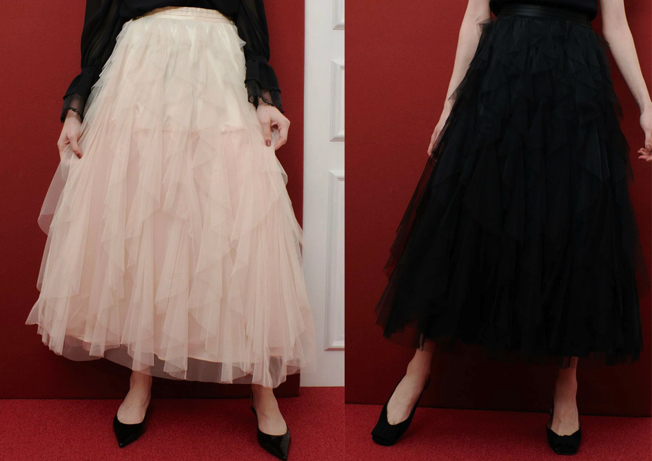 LOULOU WILLOUGHBY（ルルウィルビー）アイボリーのチュールスカート