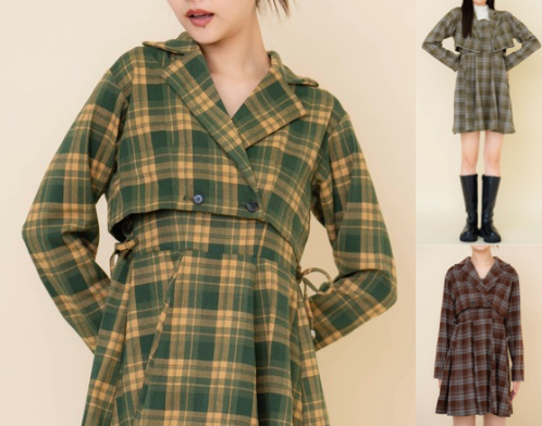 REDYAZEL(レディアゼル)グリーンのチェックジャケット