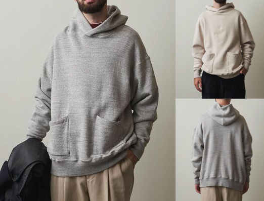 A.G.SPALDING＆BROS. × Steven Alanライトグレーのフーディパーカー