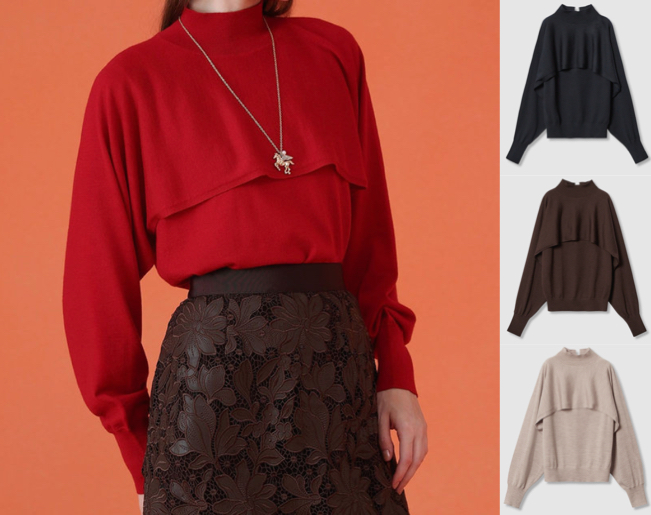 ANAYI（アナイ）赤いアンサンブルニット