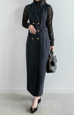 RANDA（ランダ）ブラックのフラワージャガードワンピース