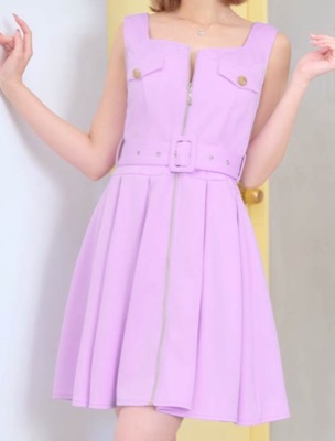 DAZZY（デイジー）パープルのミニ丈ワンピース