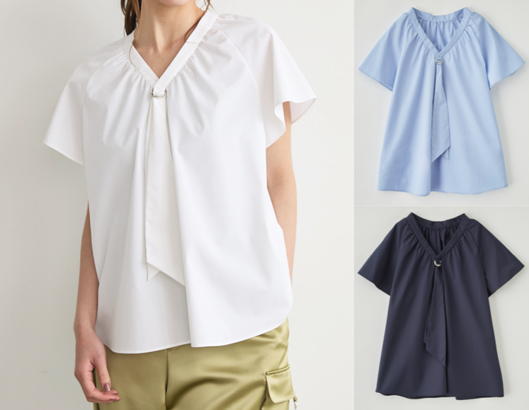 LOUNIE(ルーニィ)ホワイトのギャザーブラウス