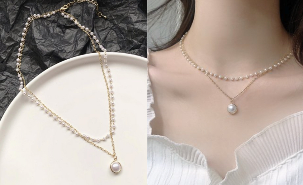 LUPIS(ルピス)パール×チェーンチョーカー2連ネックレス