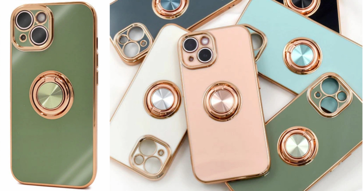 グリーンxゴールドのスマホケース