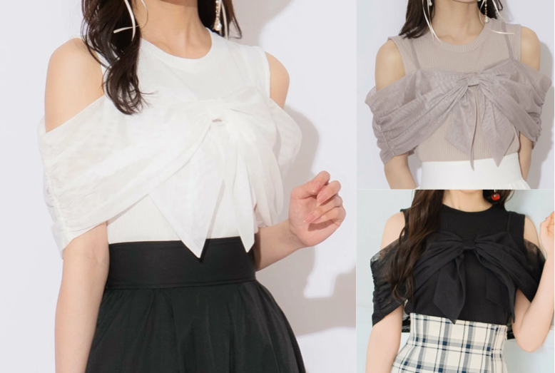 WILLSELECTION(ウィルセレクション)ホワイトのリボンレイヤードカットソー