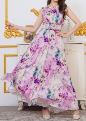 GINZA COUTURE（銀座クチュール）ピンクの花柄ワンピース