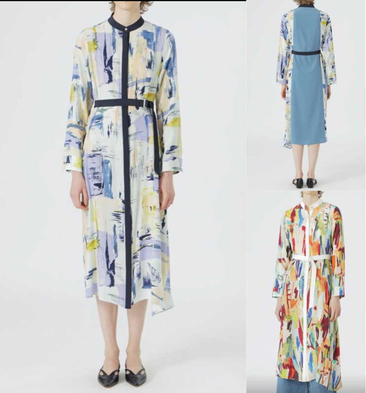 LOVELESSブルー系のプリント柄ワンピース