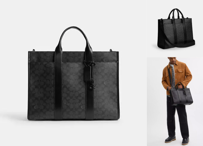 coachモノグラム柄トートバッグ