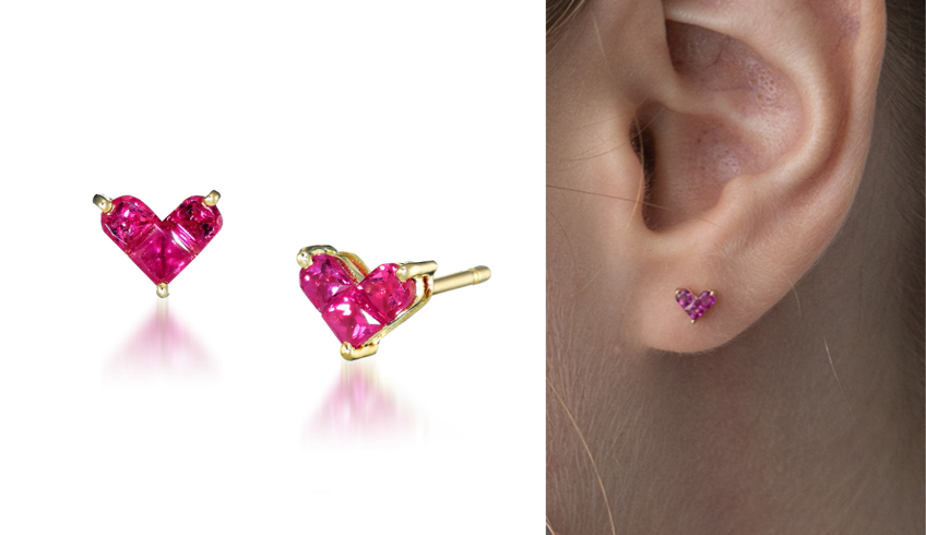star-jewelryピンクのハートデザインピアス