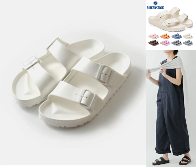 BIRKENSTOCKホワイトのサンダル
