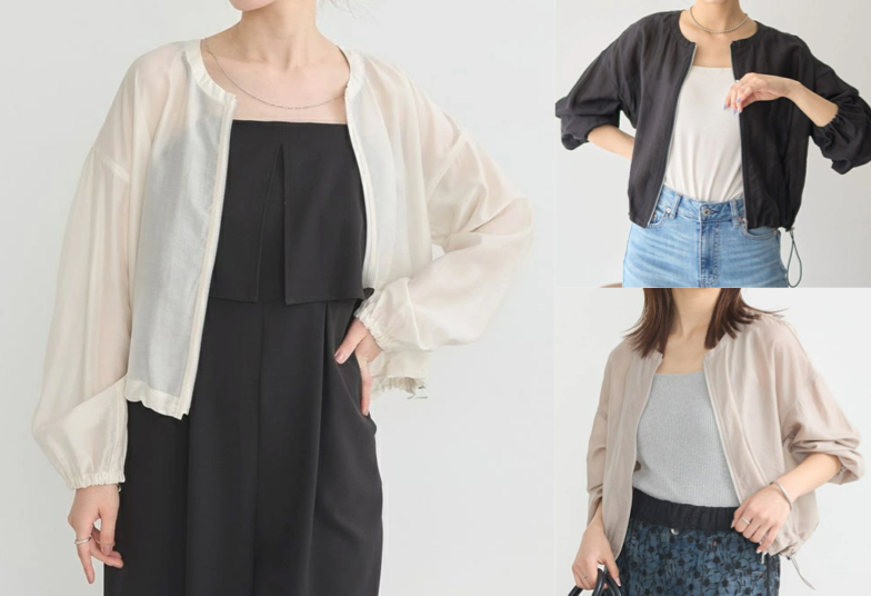 earth music&ecology(アース ミュージックアンドエコロジー)ホワイトのシアーブルゾン